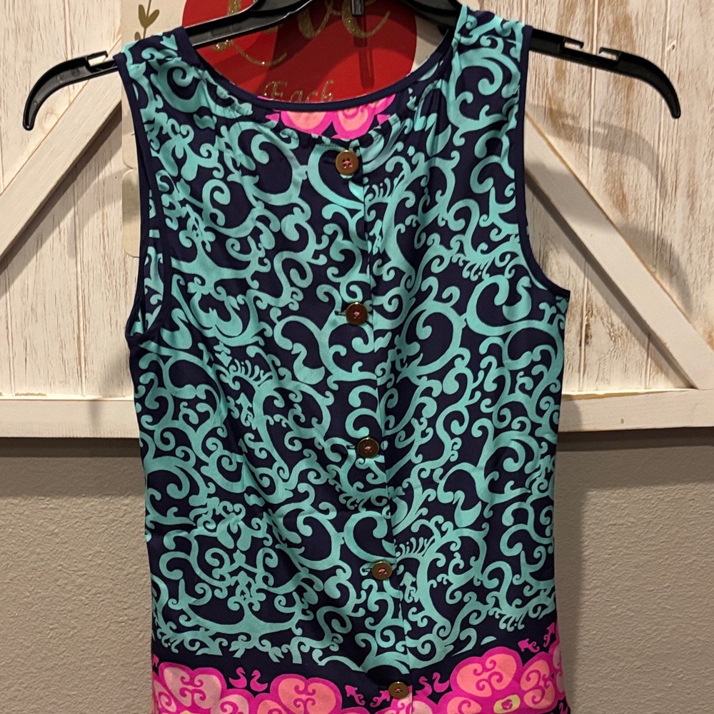 Lilly Pulitzer Pink and Teal Patterned Tank Top - Picture 5 of 5